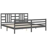Casa si Gradina - Mobilier - Paturi si accesorii - Paturi - Cadru de pat cu tablie single mic, gri, lemn masiv - Infinity.ro