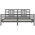 Casa si Gradina - Mobilier - Paturi si accesorii - Paturi - Cadru de pat cu tablie single mic, gri, lemn masiv - Infinity.ro