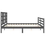Casa si Gradina - Mobilier - Paturi si accesorii - Paturi - Cadru de pat cu tablie single mic, gri, lemn masiv - Infinity.ro