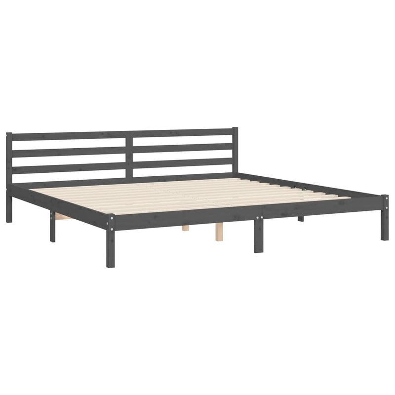 Casa si Gradina - Mobilier - Paturi si accesorii - Paturi - Cadru de pat cu tablie single mic, gri, lemn masiv - Infinity.ro