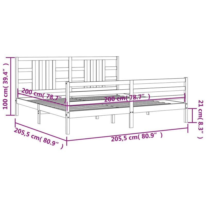 Casa si Gradina - Mobilier - Paturi si accesorii - Paturi - Cadru de pat cu tablie single mic, gri, lemn masiv - Infinity.ro