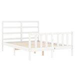 Casa si Gradina - Mobilier - Paturi si accesorii - Paturi - Cadru de pat cu tablie single mic, alb, 140x200 cm, lemn masiv - Infinity.ro