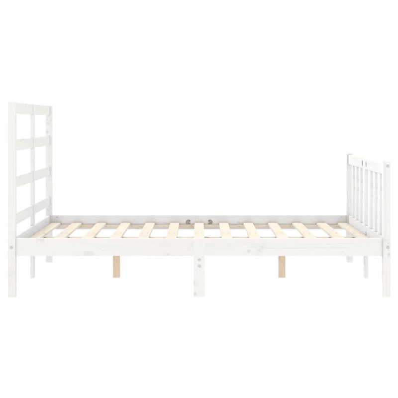 Casa si Gradina - Mobilier - Paturi si accesorii - Paturi - Cadru de pat cu tablie single mic, alb, 140x200 cm, lemn masiv - Infinity.ro