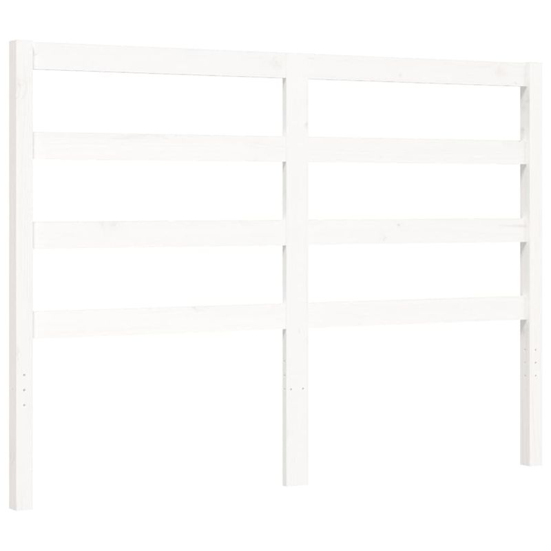 Casa si Gradina - Mobilier - Paturi si accesorii - Paturi - Cadru de pat cu tablie single mic, alb, 140x200 cm, lemn masiv - Infinity.ro