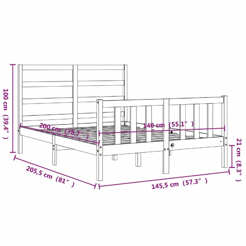 Casa si Gradina - Mobilier - Paturi si accesorii - Paturi - Cadru de pat cu tablie single mic, alb, 140x200 cm, lemn masiv - Infinity.ro