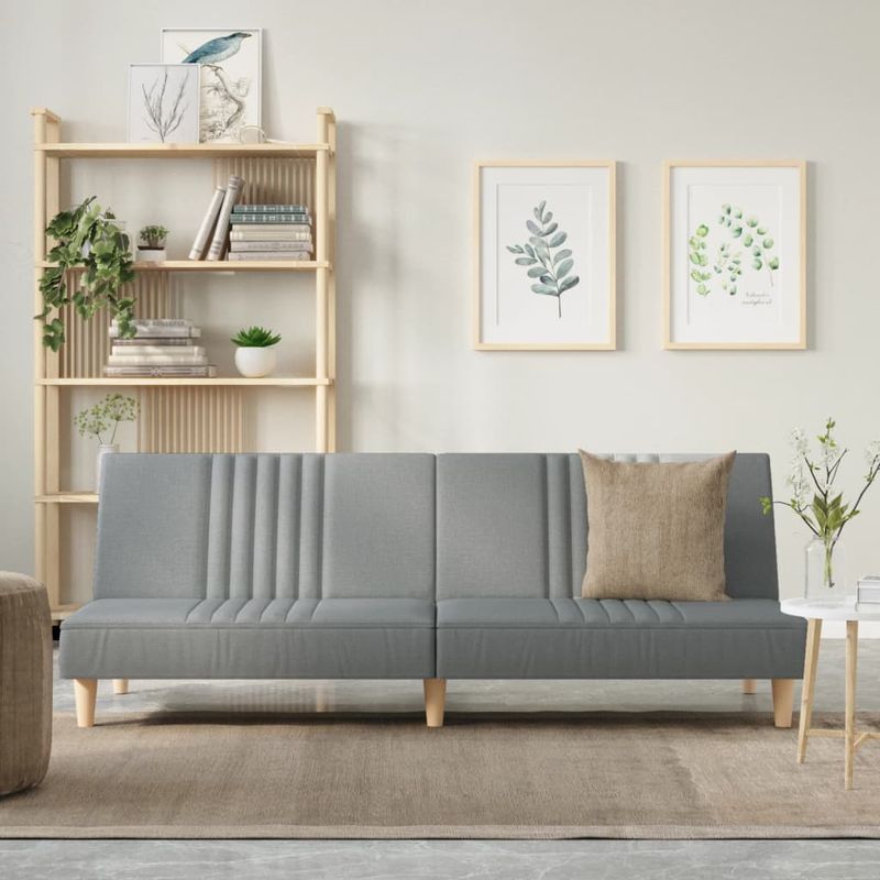 Casa si Gradina - Mobilier - Canapele si coltare - Canapele - Canapea extensibila, gri deschis, material textil - Infinity.ro
