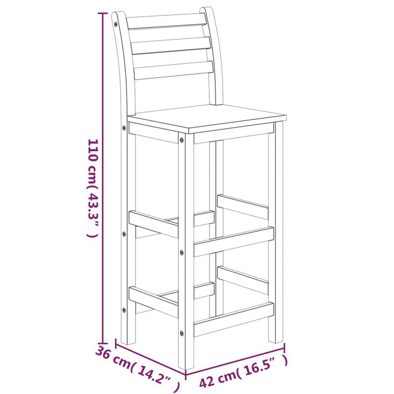 Casa si Gradina - Gradina si terasa - Mobilier exterior - Seturi mobila gradina - Set bar de gradina, 5 piese, lemn masiv de acacia - Infinity.ro