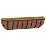 Casa si Gradina - Gradinarit si plante - Plante si ghivece - Ghivece si suporturi - Jgheab perete 2 buc. captuseala cocos, negru, 76x21x16 cm, otel - Infinity.ro