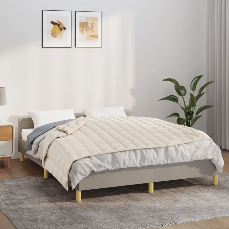 Casa si Gradina - Textile si covoare - Pături și cuverturi - Pături - Patura anti-stres, crem deschis, 152x203 cm, 11 kg, material textil - Infinity.ro