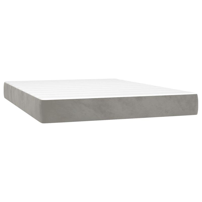 Casa si Gradina - Mobilier - Paturi si accesorii - Paturi - Pat continental cu saltea si LED gri deschis 140x190 cm catifea - Infinity.ro