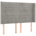 Casa si Gradina - Mobilier - Paturi si accesorii - Paturi - Pat continental cu saltea si LED gri deschis 140x190 cm catifea - Infinity.ro