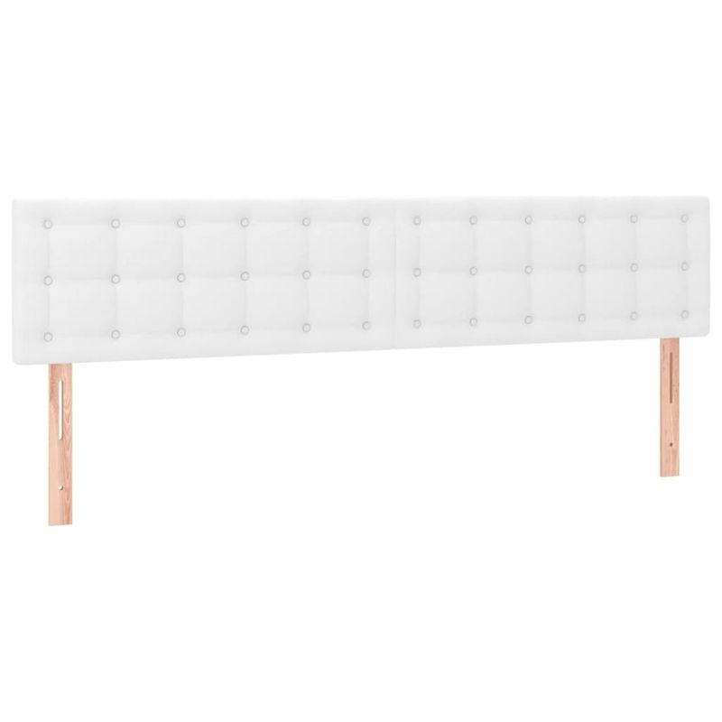 Casa si Gradina - Mobilier - Paturi si accesorii - Paturi - Pat continental cu saltea și LED, saltea și LED, alb, 200x200 cm, piele ecologica, model nasturi - Infinity.ro