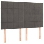 Casa si Gradina - Mobilier - Paturi si accesorii - Paturi - Pat box spring cu saltea, gri inchis, 140x190 cm, catifea - Infinity.ro