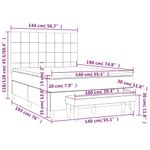 Casa si Gradina - Mobilier - Paturi si accesorii - Paturi - Pat box spring cu saltea, gri inchis, 140x190 cm, catifea - Infinity.ro