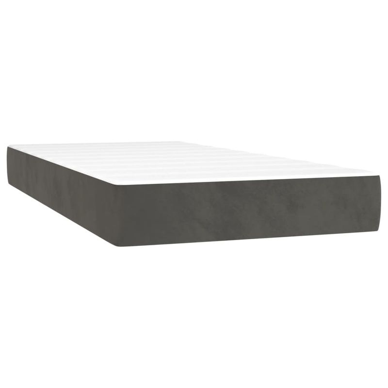 Casa si Gradina - Mobilier - Paturi si accesorii - Paturi - Pat continental cu saltea si LED, gri inchis, 80x200 cm catifea - Infinity.ro