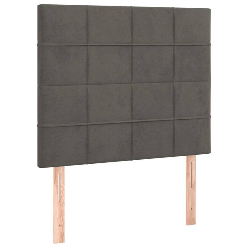 Casa si Gradina - Mobilier - Paturi si accesorii - Paturi - Pat continental cu saltea si LED, gri inchis, 80x200 cm catifea - Infinity.ro