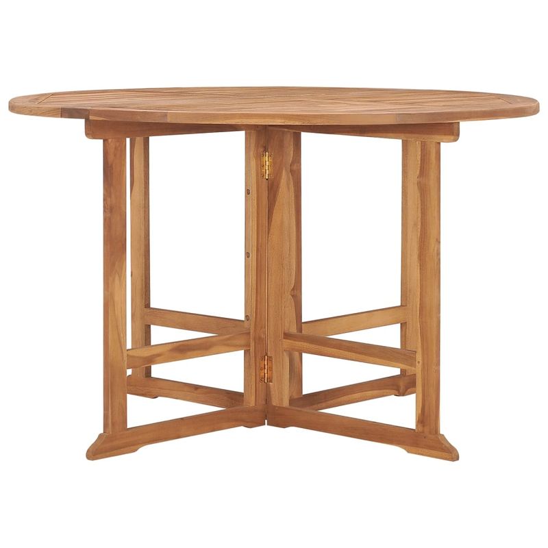 Casa si Gradina - Gradina si terasa - Mobilier exterior - Seturi mobila gradina - Set de mobilier de exterior pliabil, 5 piese, lemn masiv de tec, formă rotund, model fără cotieră - Infinity.ro