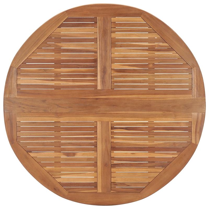 Casa si Gradina - Gradina si terasa - Mobilier exterior - Seturi mobila gradina - Set de mobilier de exterior pliabil, 5 piese, lemn masiv de tec, formă rotund, model fără cotieră - Infinity.ro