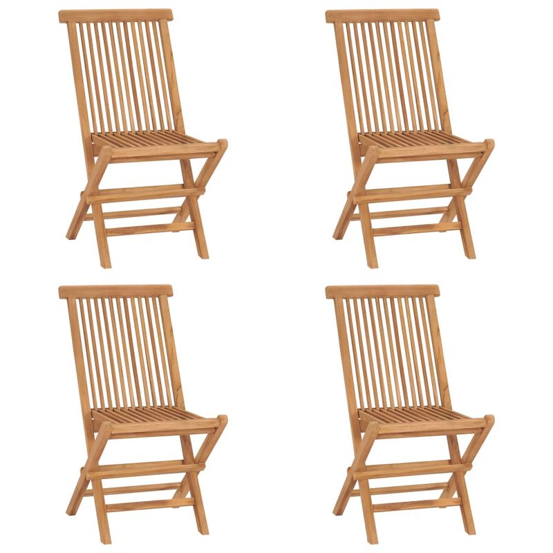 Casa si Gradina - Gradina si terasa - Mobilier exterior - Seturi mobila gradina - Set de mobilier de exterior pliabil, 5 piese, lemn masiv de tec, formă rotund, model fără cotieră - Infinity.ro
