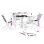 Casa si Gradina - Gradina si terasa - Mobilier exterior - Seturi mobila gradina - Set de mobilier de exterior pliabil, 5 piese, lemn masiv de tec, formă rotund, model fără cotieră - Infinity.ro