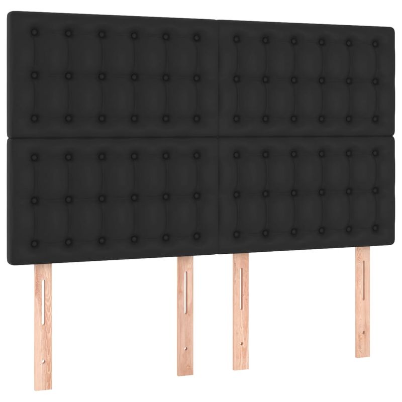 Casa si Gradina - Mobilier - Paturi si accesorii - Paturi - Pat box spring cu saltea, negru, 140x200 cm, piele ecologica - Infinity.ro