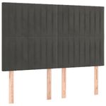 Casa si Gradina - Mobilier - Paturi si accesorii - Paturi - Pat continental cu saltea si LED, saltea si LED, gri inchis, 140x190 cm, catifea - Infinity.ro