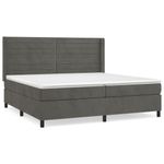 Casa si Gradina - Mobilier - Paturi si accesorii - Paturi - Pat box spring cu saltea, gri inchis, 200x200 cm, catifea - Infinity.ro