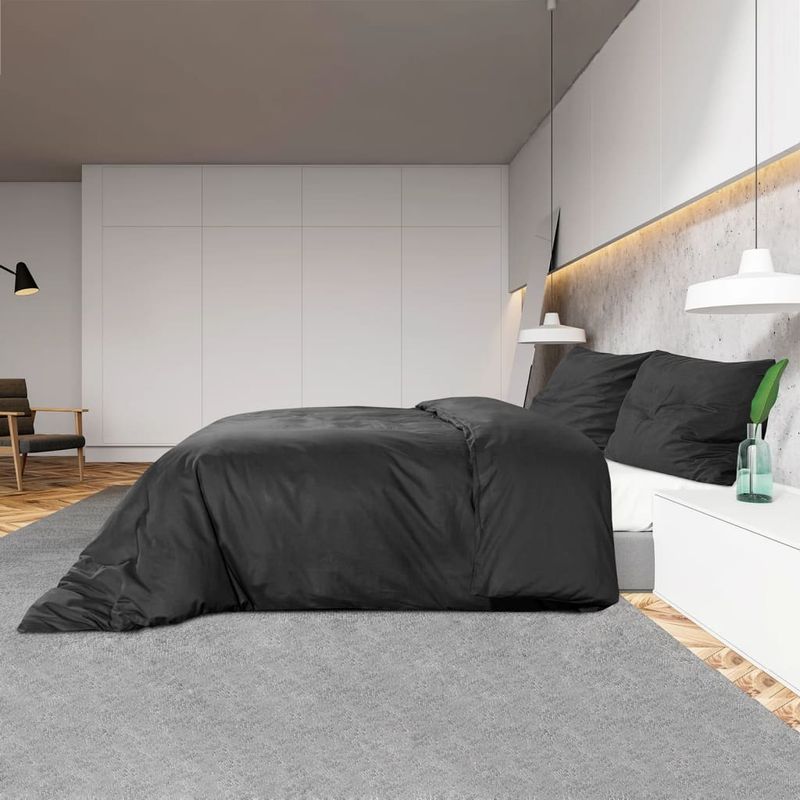 Casa si Gradina - Textile si covoare - Lenjerii de pat - Huse pilote - Set cu husa de pilota, negru, 140x200 cm, bumbac - Infinity.ro