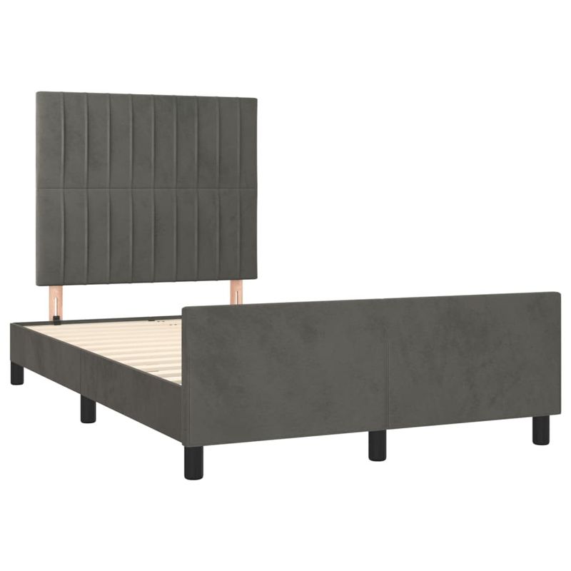 Casa si Gradina - Mobilier - Paturi si accesorii - Paturi - Cadru de pat cu tablie, gri inchis, 120x200 cm, catifea - Infinity.ro