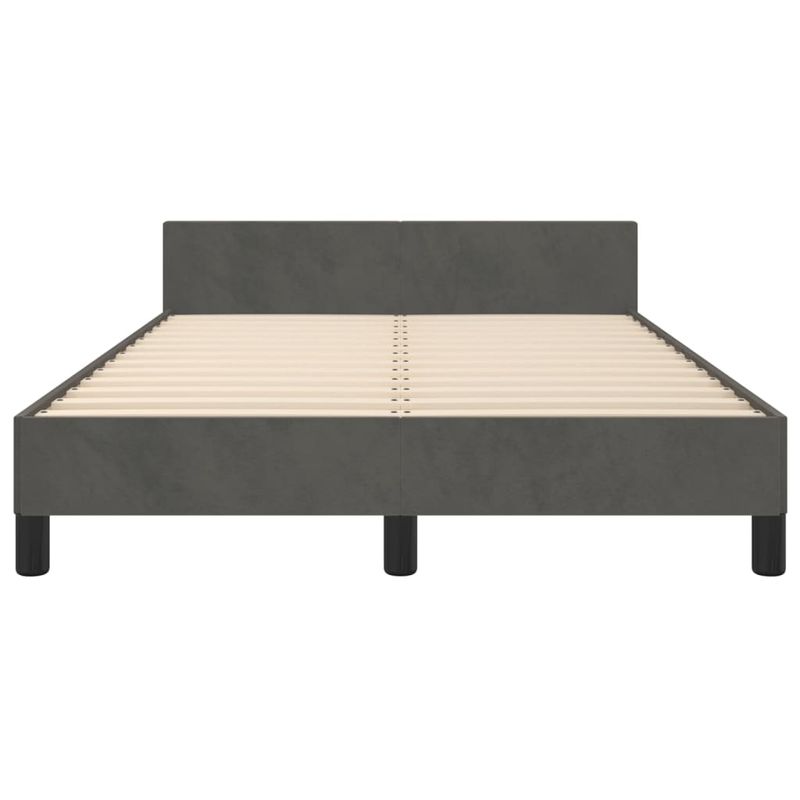Casa si Gradina - Mobilier - Paturi si accesorii - Paturi - Cadru de pat cu tablie, gri inchis, 120x200 cm, catifea - Infinity.ro