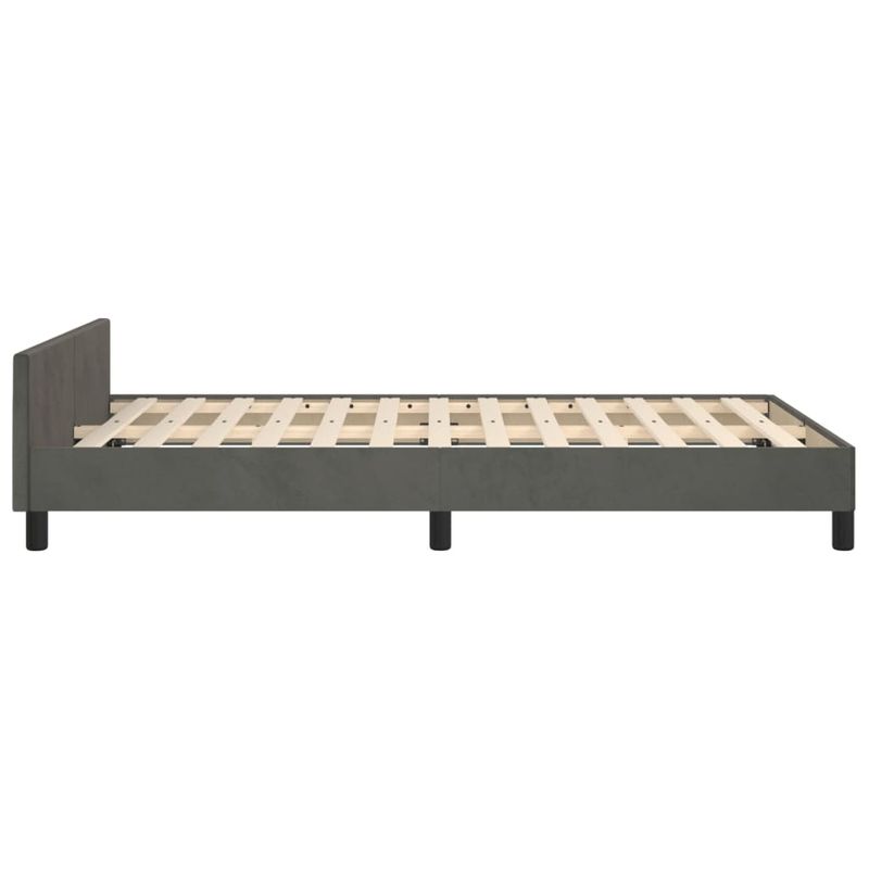 Casa si Gradina - Mobilier - Paturi si accesorii - Paturi - Cadru de pat cu tablie, gri inchis, 120x200 cm, catifea - Infinity.ro