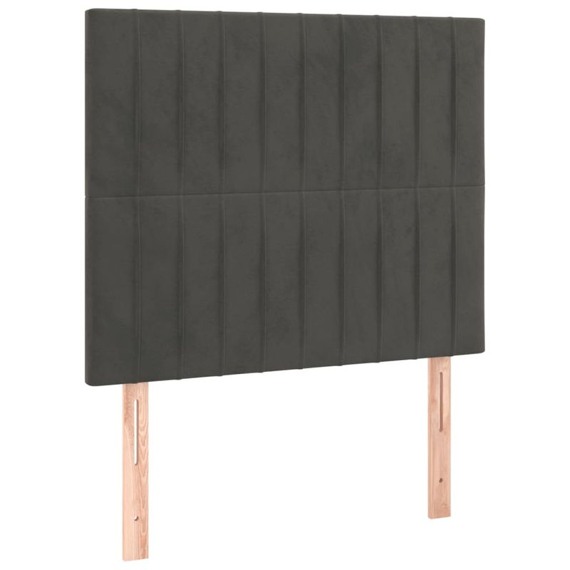 Casa si Gradina - Mobilier - Paturi si accesorii - Paturi - Cadru de pat cu tablie, gri inchis, 120x200 cm, catifea - Infinity.ro