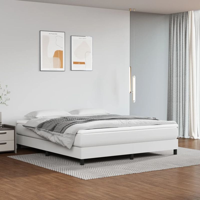 Casa si Gradina - Mobilier - Saltele si somiere - Saltele - Saltea de pat cu arcuri, alb, 180x200x20 cm, piele ecologica - Infinity.ro