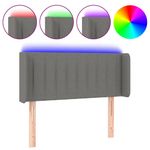 Casa si Gradina - Mobilier - Paturi si accesorii - Accesorii paturi - Tablie de pat cu LED, gri inchis, 83x16x78/88 cm, textil - Infinity.ro