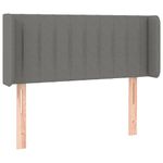 Casa si Gradina - Mobilier - Paturi si accesorii - Accesorii paturi - Tablie de pat cu LED, gri inchis, 83x16x78/88 cm, textil - Infinity.ro