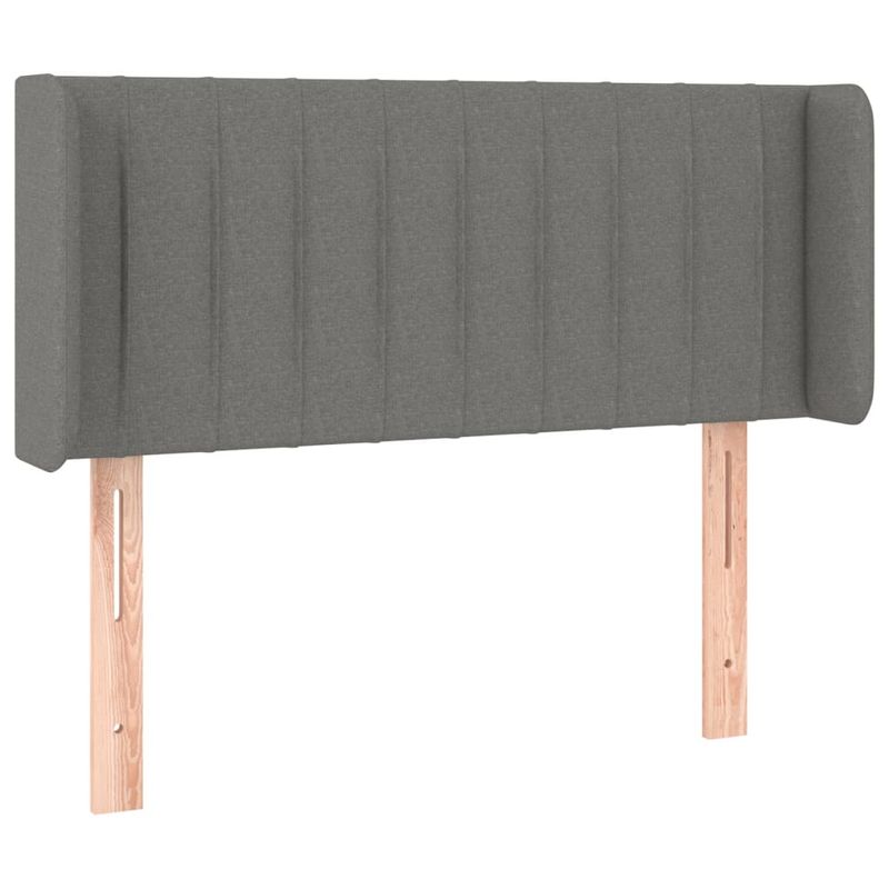 Casa si Gradina - Mobilier - Paturi si accesorii - Accesorii paturi - Tablie de pat cu LED, gri inchis, 83x16x78/88 cm, textil - Infinity.ro