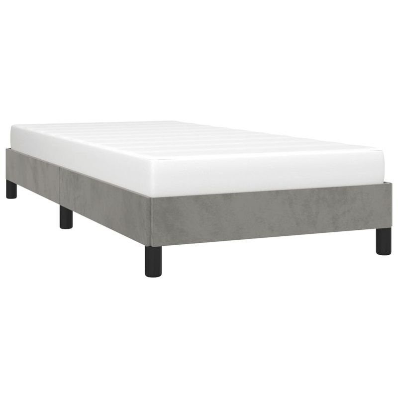 Casa si Gradina - Mobilier - Paturi si accesorii - Paturi - Cadru de pat, gri deschis, 90x190 cm, catifea - Infinity.ro