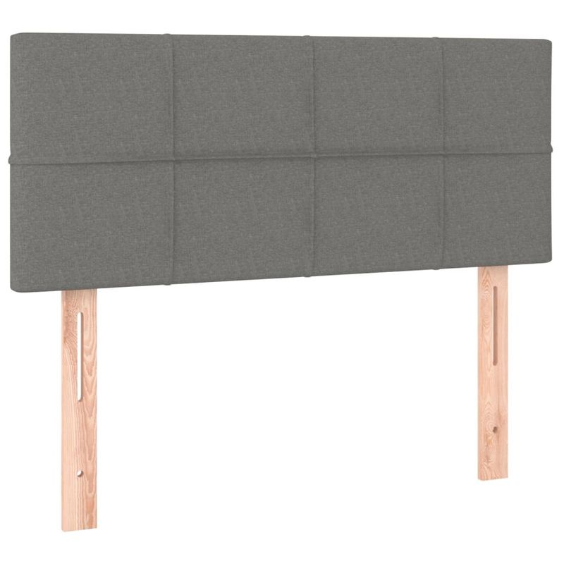Casa si Gradina - Mobilier - Paturi si accesorii - Accesorii paturi - Tablie de pat cu LED, gri inchis, 80x5x78/88 cm, textil - Infinity.ro