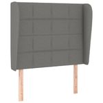 Casa si Gradina - Mobilier - Paturi si accesorii - Accesorii paturi - Tablie de pat cu aripioare gri inchis 83x23x118/128 cm textil - Infinity.ro