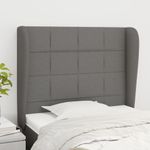 Casa si Gradina - Mobilier - Paturi si accesorii - Accesorii paturi - Tablie de pat cu aripioare gri inchis 83x23x118/128 cm textil - Infinity.ro