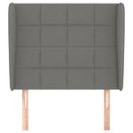 Casa si Gradina - Mobilier - Paturi si accesorii - Accesorii paturi - Tablie de pat cu aripioare gri inchis 83x23x118/128 cm textil - Infinity.ro