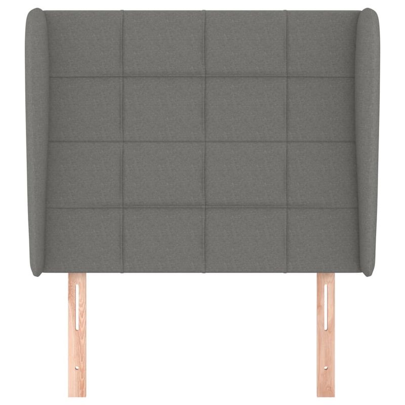 Casa si Gradina - Mobilier - Paturi si accesorii - Accesorii paturi - Tablie de pat cu aripioare gri inchis 83x23x118/128 cm textil - Infinity.ro
