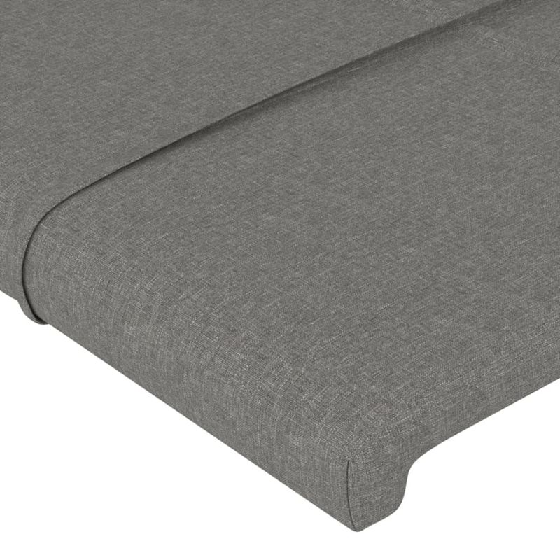 Casa si Gradina - Mobilier - Paturi si accesorii - Accesorii paturi - Tablie de pat cu aripioare gri inchis 83x23x118/128 cm textil - Infinity.ro