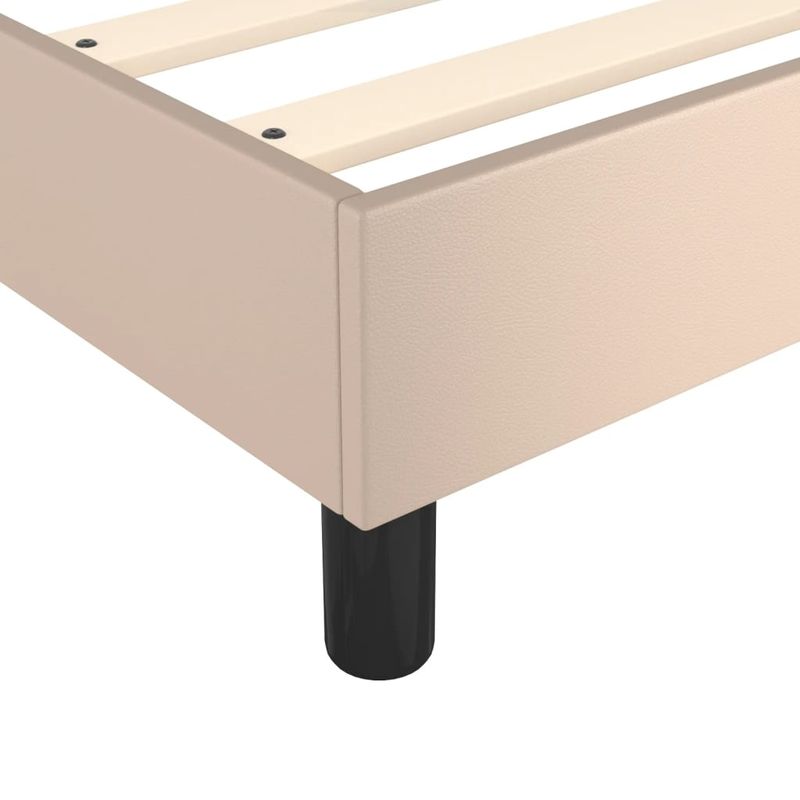 Casa si Gradina - Mobilier - Paturi si accesorii - Paturi - Cadru de pat box spring, cappuccino, 120x200cm, piele ecologica, înălțime 35 cm - Infinity.ro