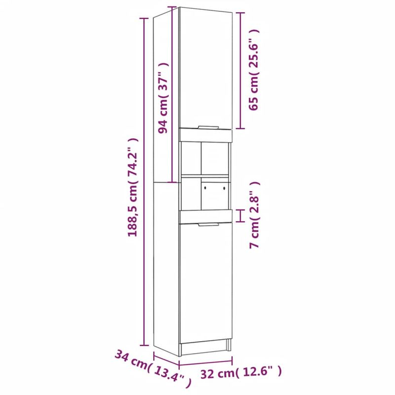Casa si Gradina - Mobilier - Seturi de mobilier - Seturi baie - Set dulapuri de baie, 4 piese, gri sonoma, lemn prelucrat - Infinity.ro