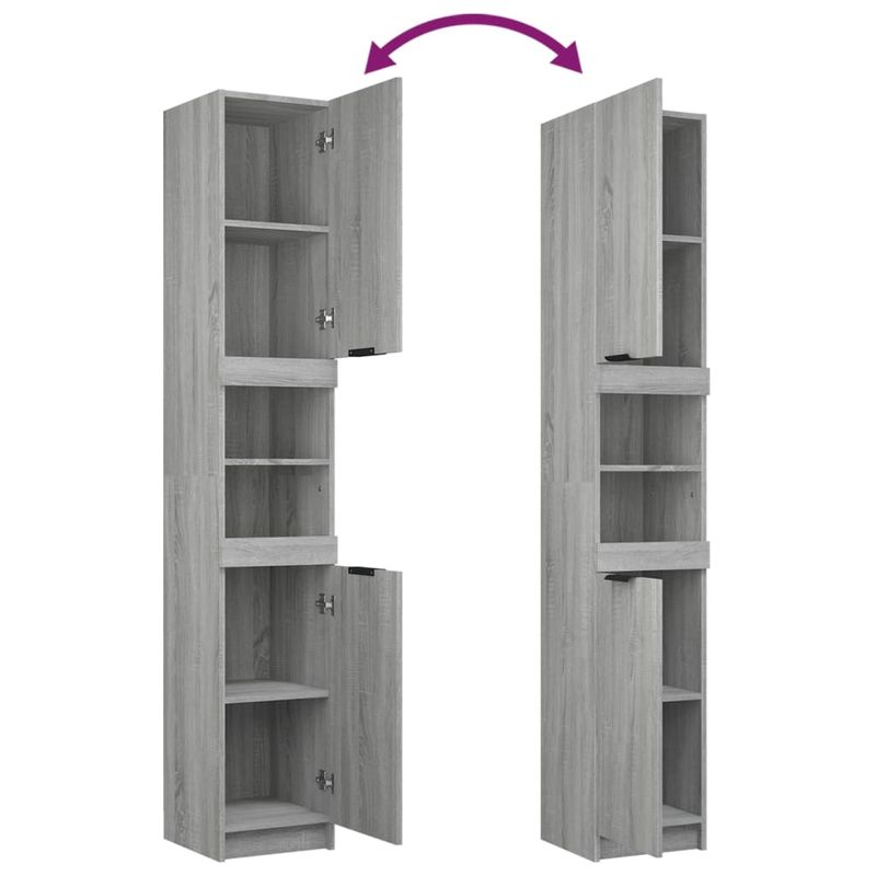 Casa si Gradina - Mobilier - Seturi de mobilier - Seturi baie - Set dulapuri de baie, 3 piese, gri sonoma, lemn prelucrat - Infinity.ro
