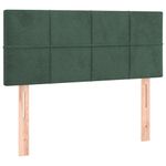 Casa si Gradina - Mobilier - Paturi si accesorii - Paturi - Pat continental cu saltea și LED, saltea și LED, verde inchis, 100x200 cm, catifea, model cu blocuri pătrate - Infinity.ro