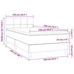 Casa si Gradina - Mobilier - Paturi si accesorii - Paturi - Pat continental cu saltea și LED, saltea și LED, verde inchis, 100x200 cm, catifea, model cu blocuri pătrate - Infinity.ro