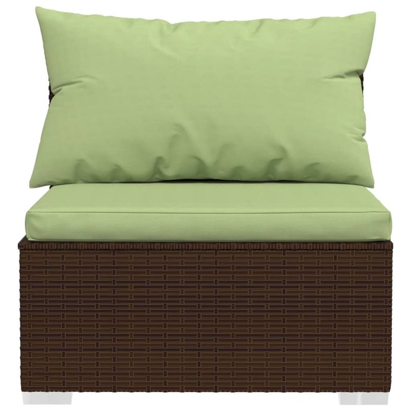 Casa si Gradina - Gradina si terasa - Mobilier exterior - Canapele si fotolii gradina - Canapea cu perne, poliratan, maro și verde, model canapea cu 3 locuri - Infinity.ro