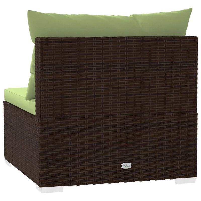 Casa si Gradina - Gradina si terasa - Mobilier exterior - Canapele si fotolii gradina - Canapea cu perne, poliratan, maro și verde, model canapea cu 3 locuri - Infinity.ro